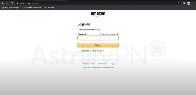 Sign in to your Amazon Prime account