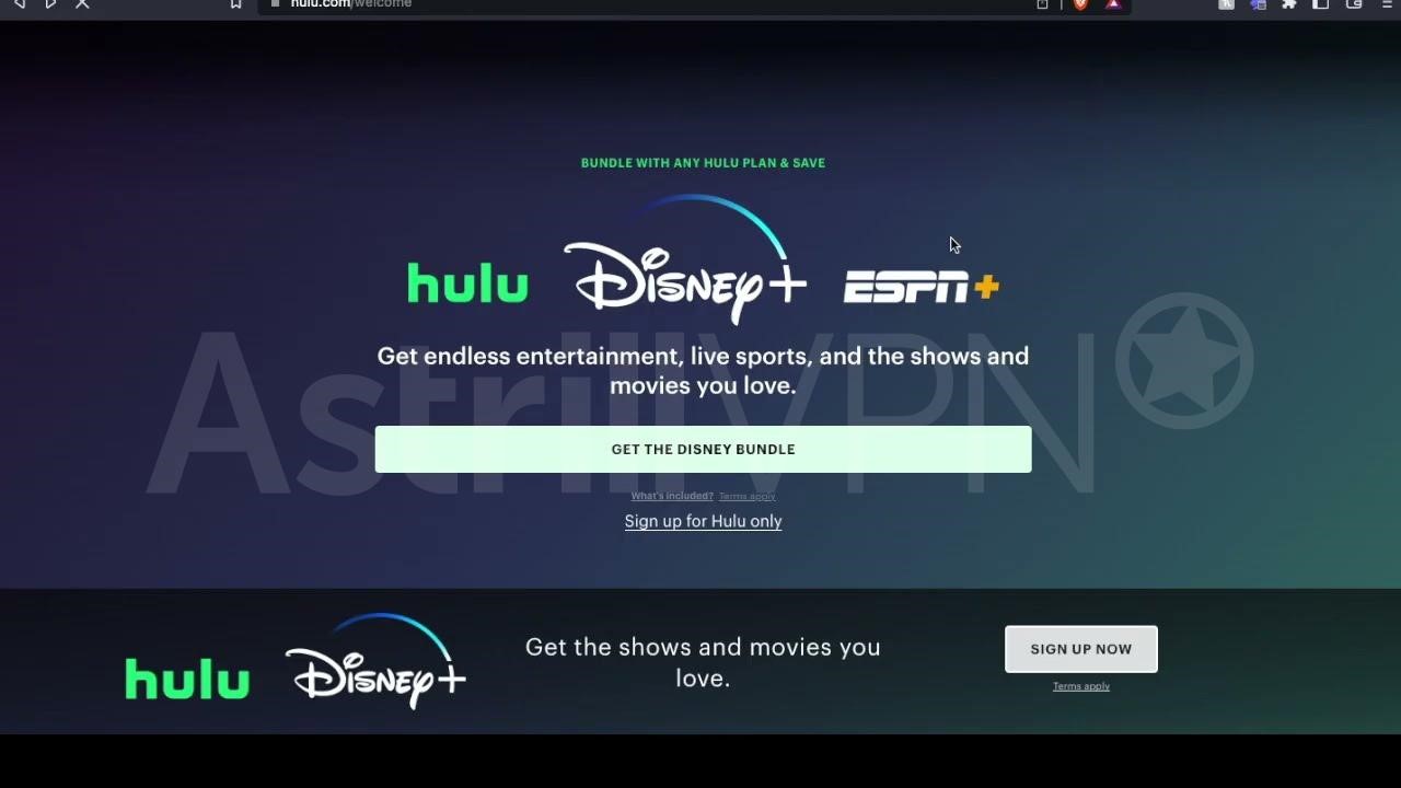 Hulu and start watching