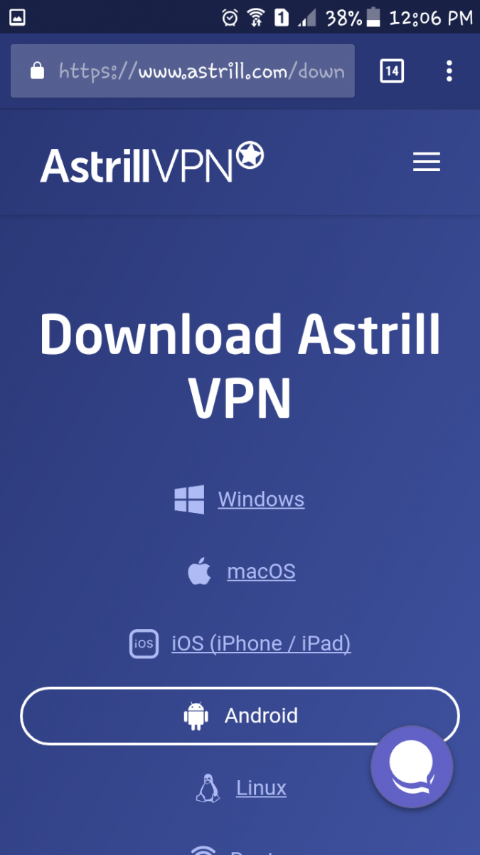 AstrillVPN website