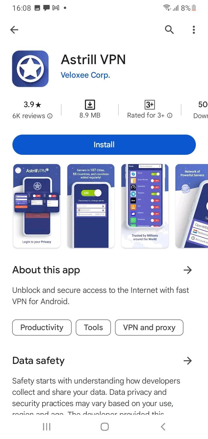 Download the AstrillVPN 