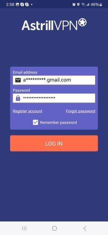 log in with your account credentials