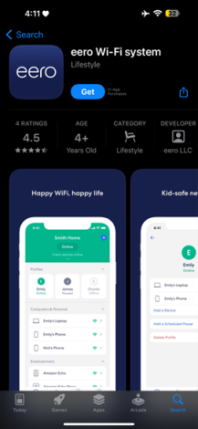 Download the Eero application 