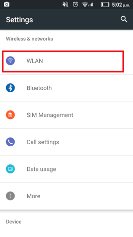 access Wi-Fi settings, tap on "Wi-Fi