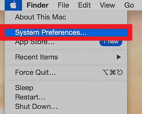 choose System Preferences from the dropdown menu