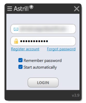 log in using your AstrillVPN credentials