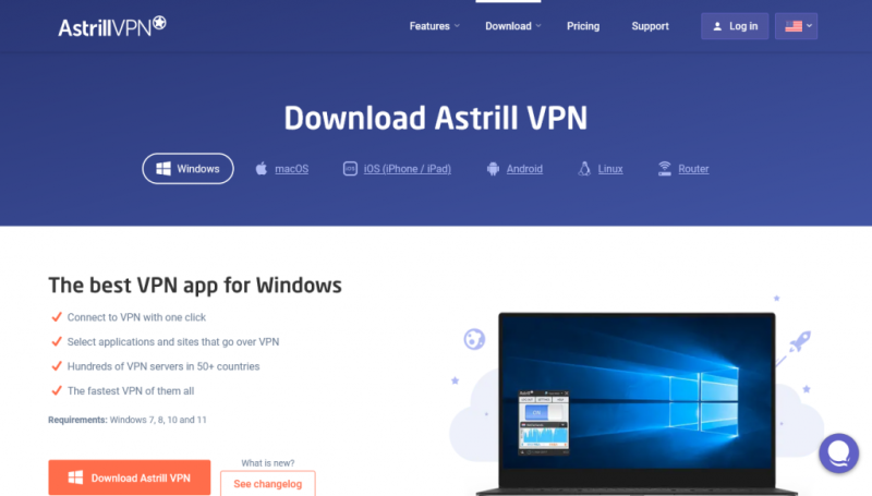 AstrillVPN to your device