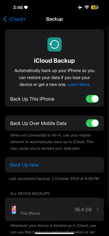 back up your data to iCloud 