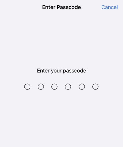 your current passcode.