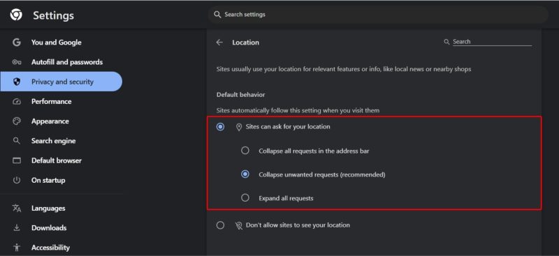 Ask before accessing to enable location services