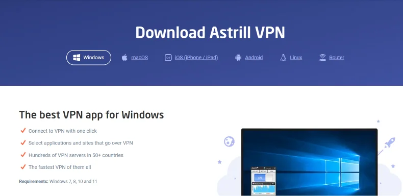 AstrillVPN app