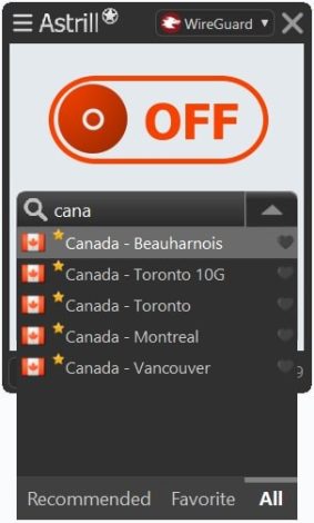 server in Canada