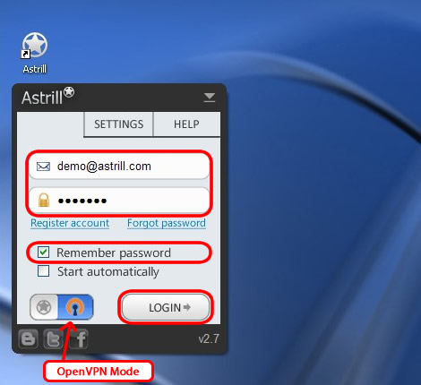 OpenVPN - How to connect to OpenVPN mode (SSL VPN) with Astrill applicaion on