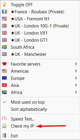 Check My IP address
